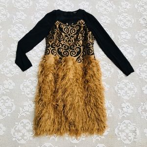 Black and gold illusion dress